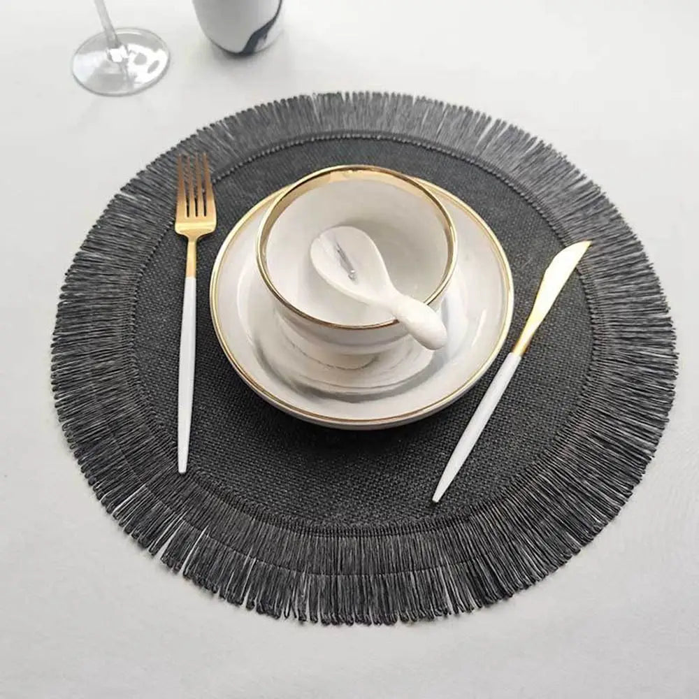 Durable Jute Linen Round Placemat