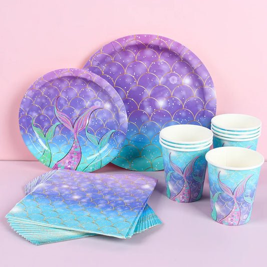 Mermaid Party Supplies Set