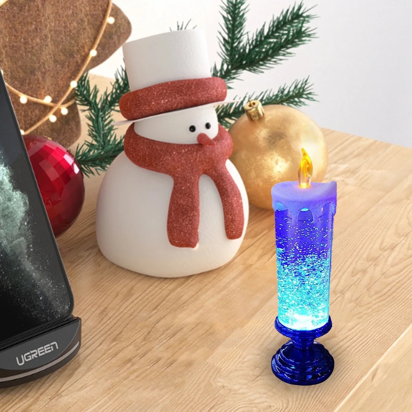 LED Christmas Candles with Glitter Color Change Flameless