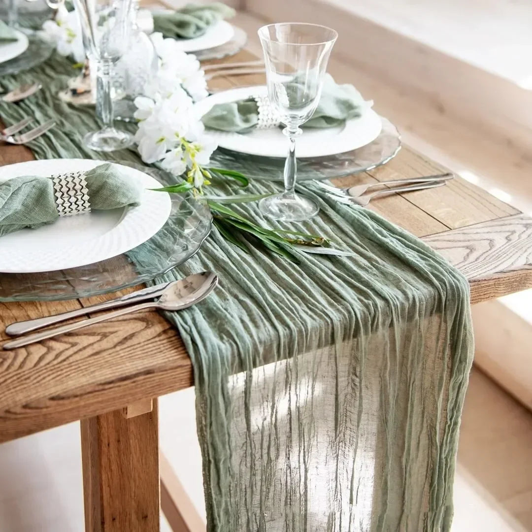 Rustic Cotton Cheesecloth Table Runner