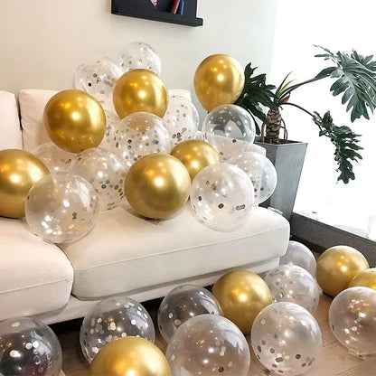 12inch Metallic Confetti Latex Balloons