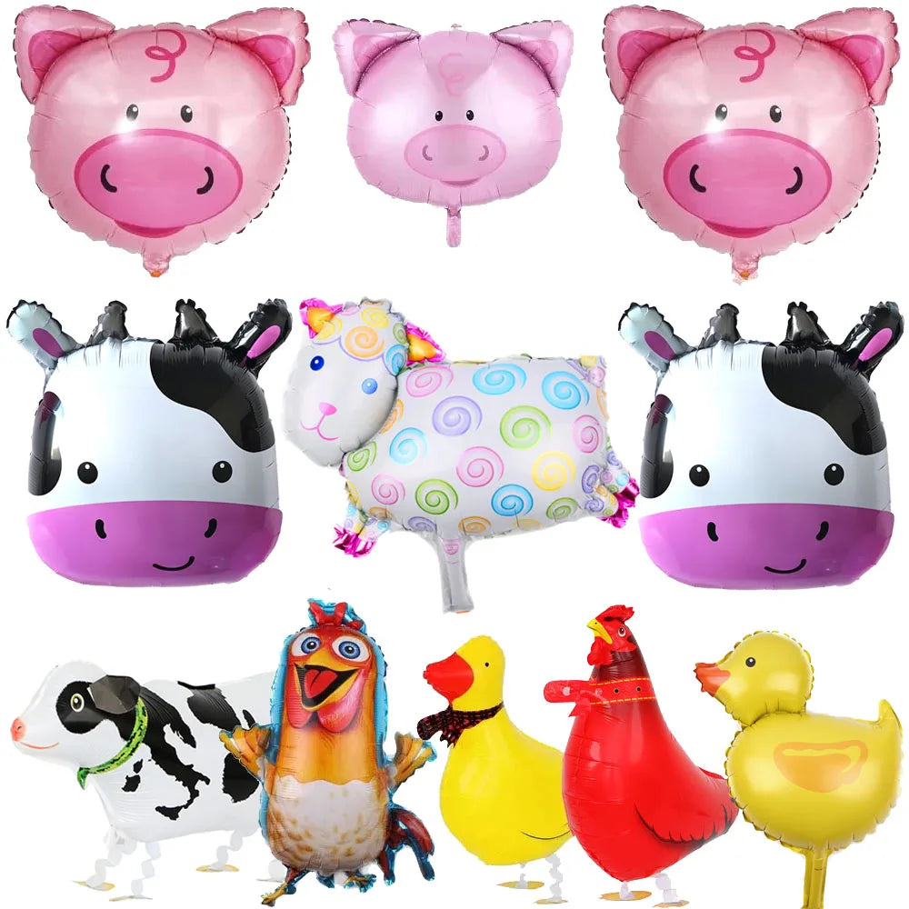 Farm Animal Party Balloons Set