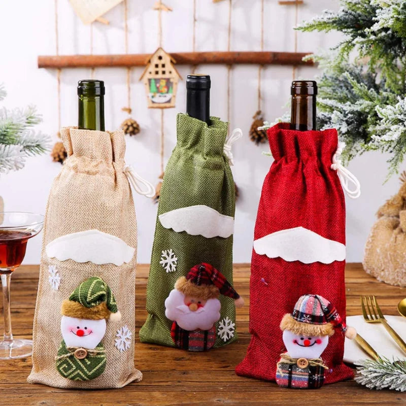 Christmas Wine Bottle Set