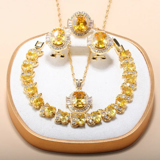 Luxury Vintage Gold Jewelry Set