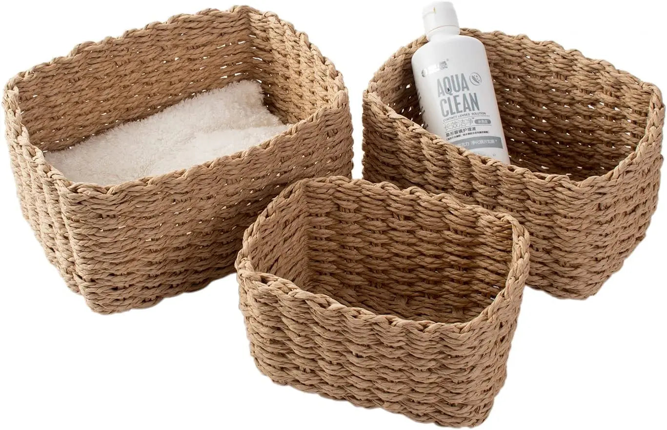 Set of 3 Braided Storage Baskets