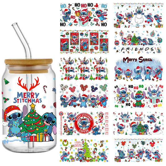 Autocollants pour emballage de tasse de Noël Disney Stitch