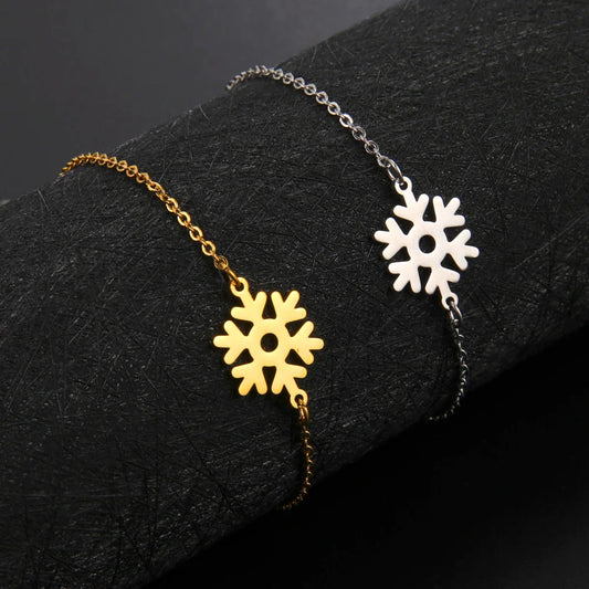 Bracelet flocon de neige de Noël – Accessoire de fête élégant