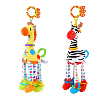 Plush Giraffe Zebra Handbell Rattles for Babies