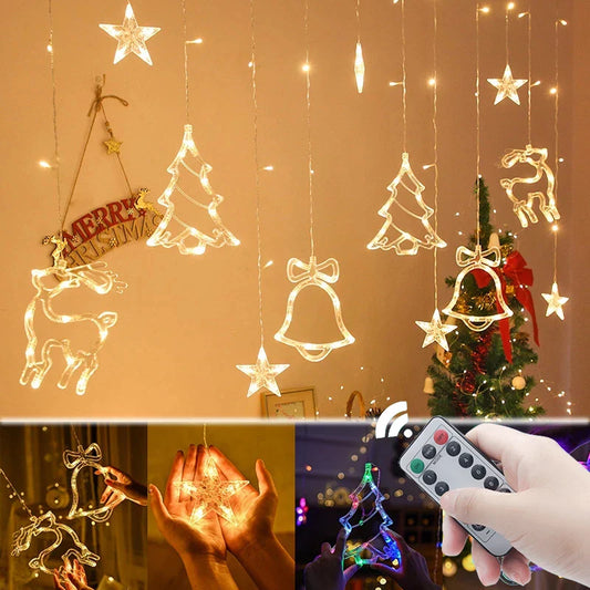 32M LED Christmas Curtain Lights 8 Modes