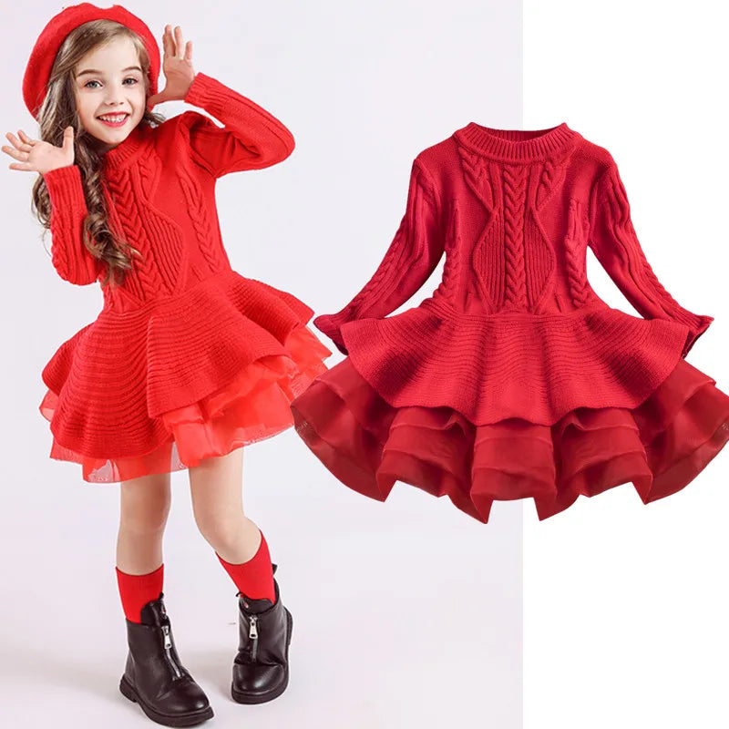 Girls Reindeer Christmas Dress