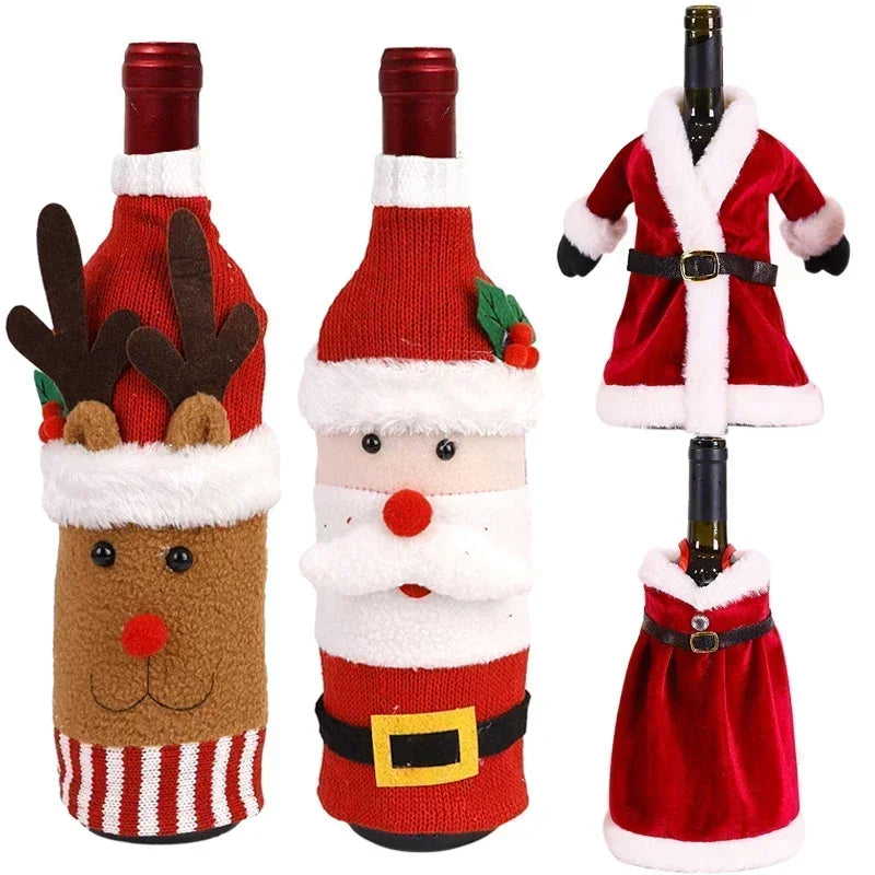 Christmas Wine Bottle Cover Set