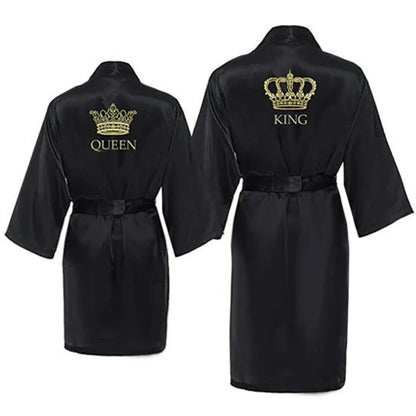 Personalized King & Queen Satin Robes Set