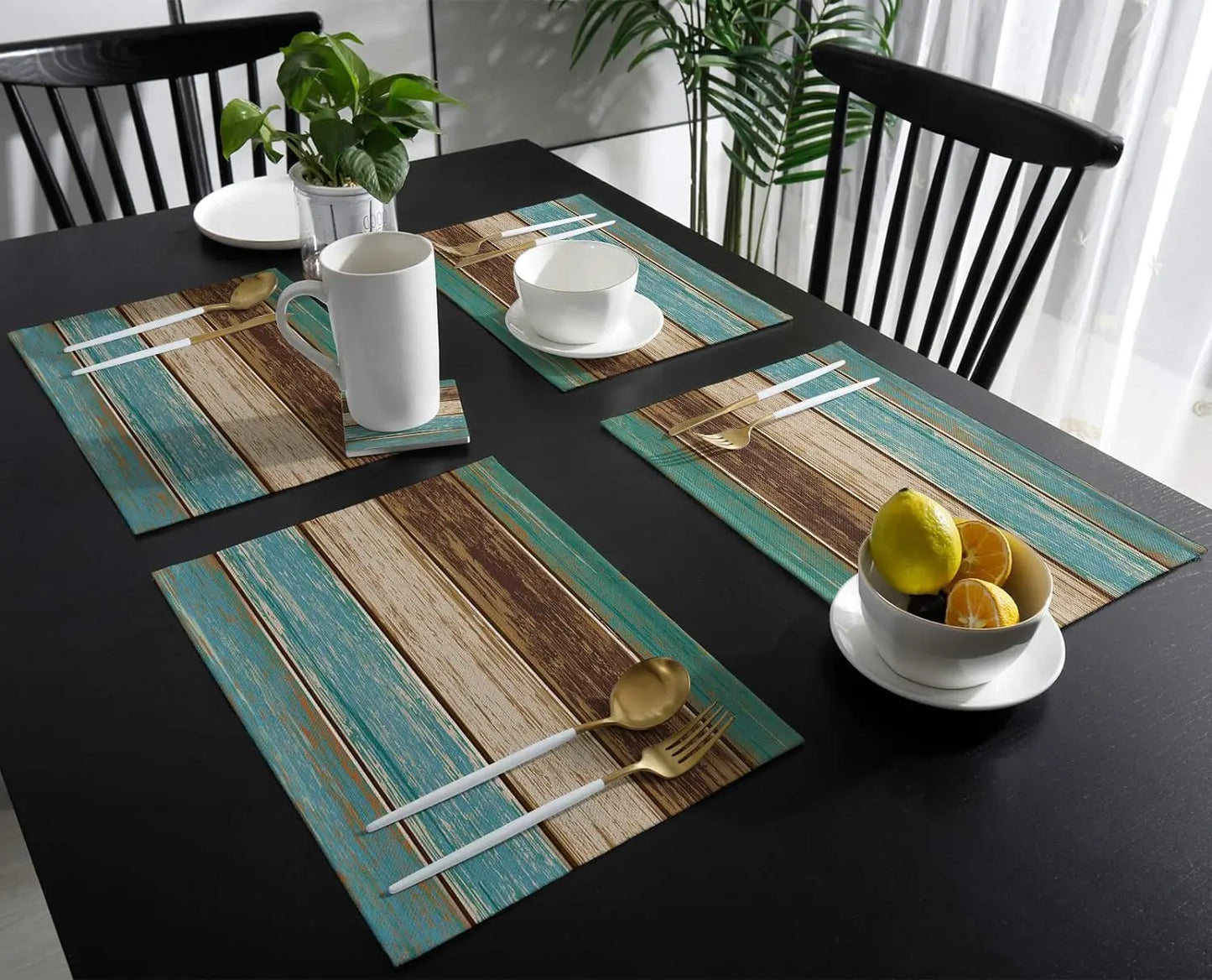 Rustic Wood Texture Placemats Set