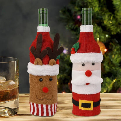 Christmas Wine Bottle Cover Set