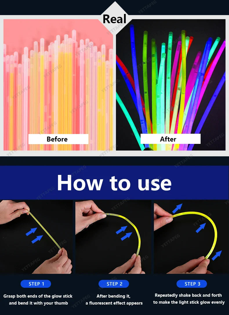 Neon Glow Sticks Party Pack