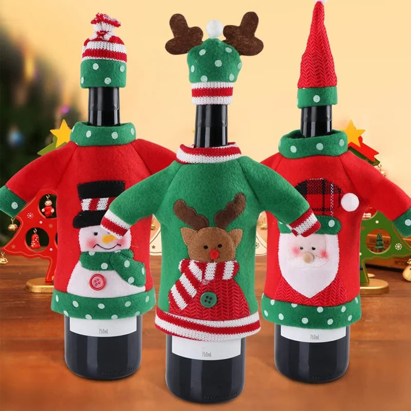 Christmas Wine Bottle Set