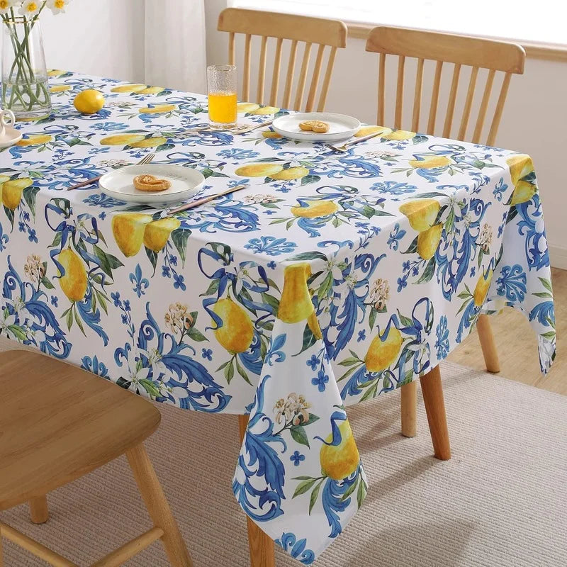 Lemon Print Kitchen Tablecloth