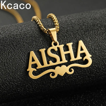 Customized Name Necklace Pendant - Personalized Gold Plated Jewelry