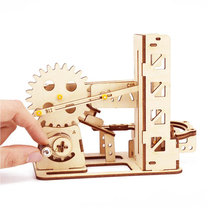 3D Wooden Spiral Marble Run Puzzle