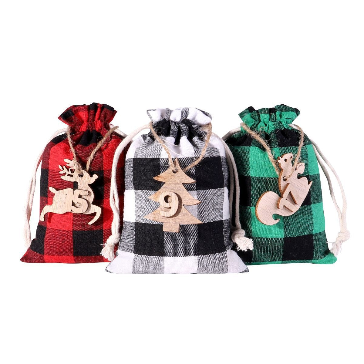 Christmas Linen Candy Bags Set