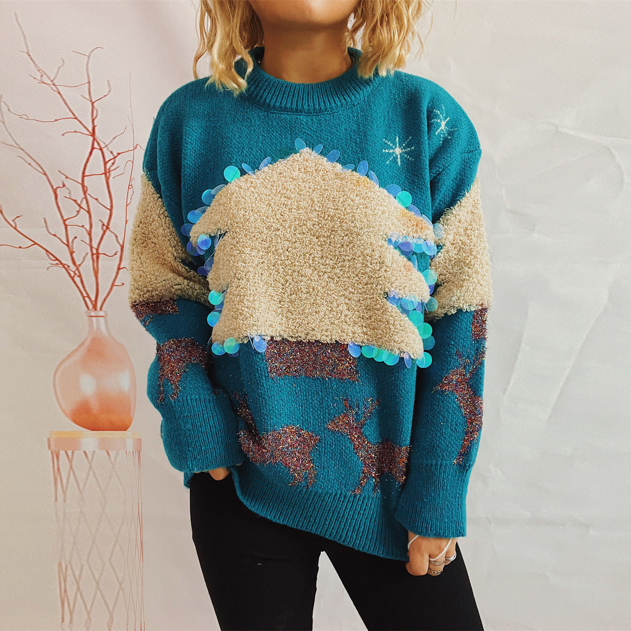 Sequined Christmas Tree Sweater