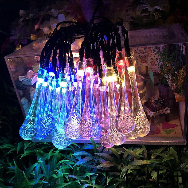 LED Solar Water Drop Holiday Lights