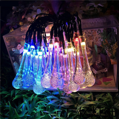 LED Solar Water Drop Holiday Lights