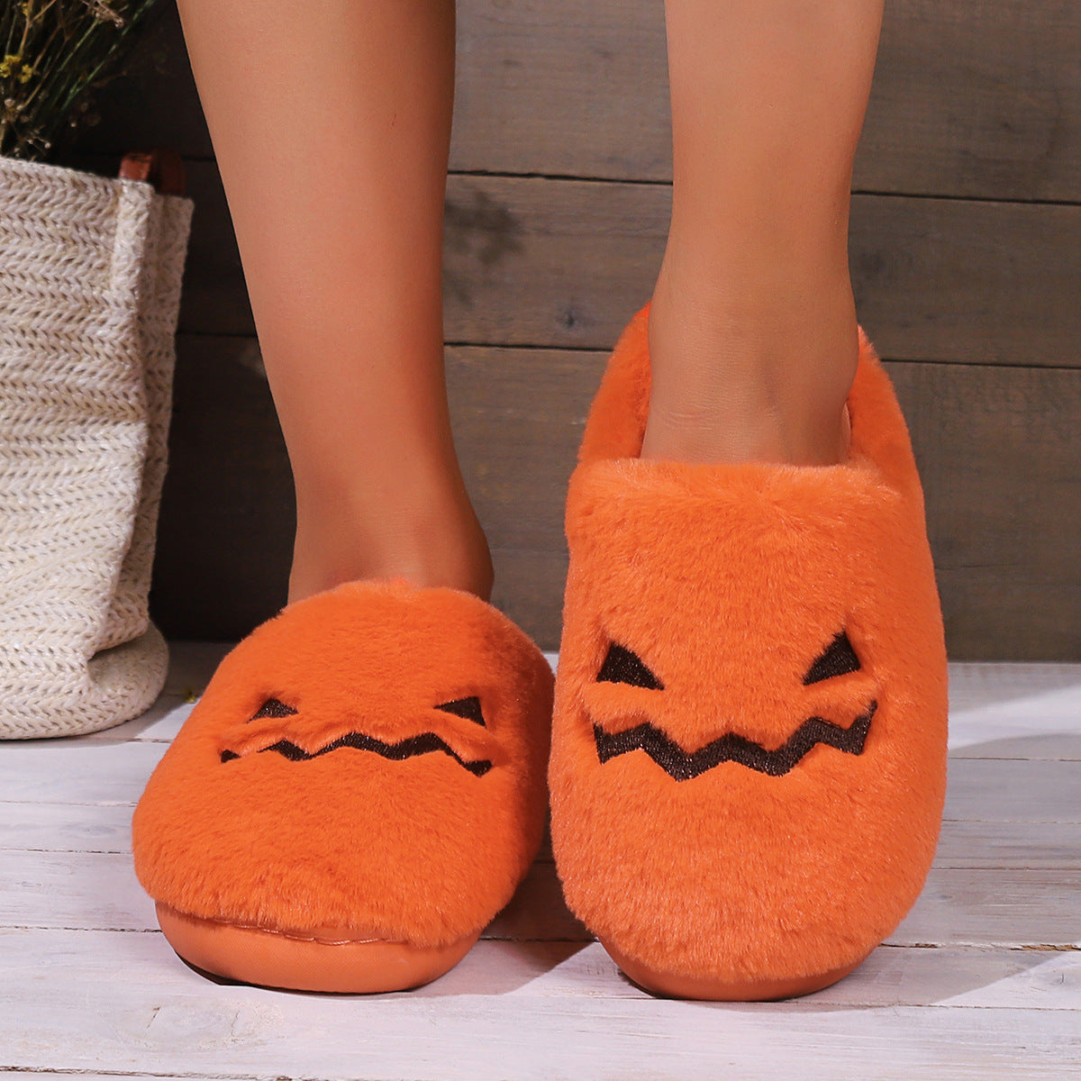 Luxury Pumpkin Cotton Slippers