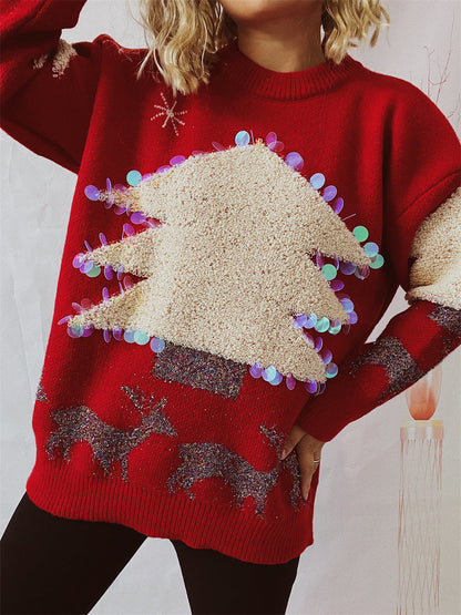 Sequined Christmas Tree Sweater