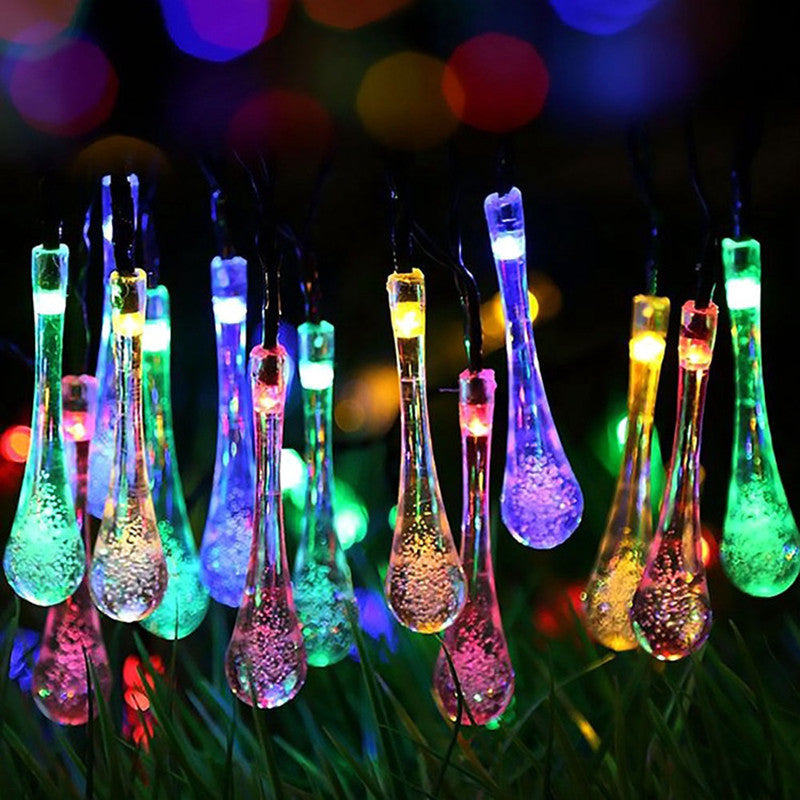 LED Solar Water Drop Holiday Lights