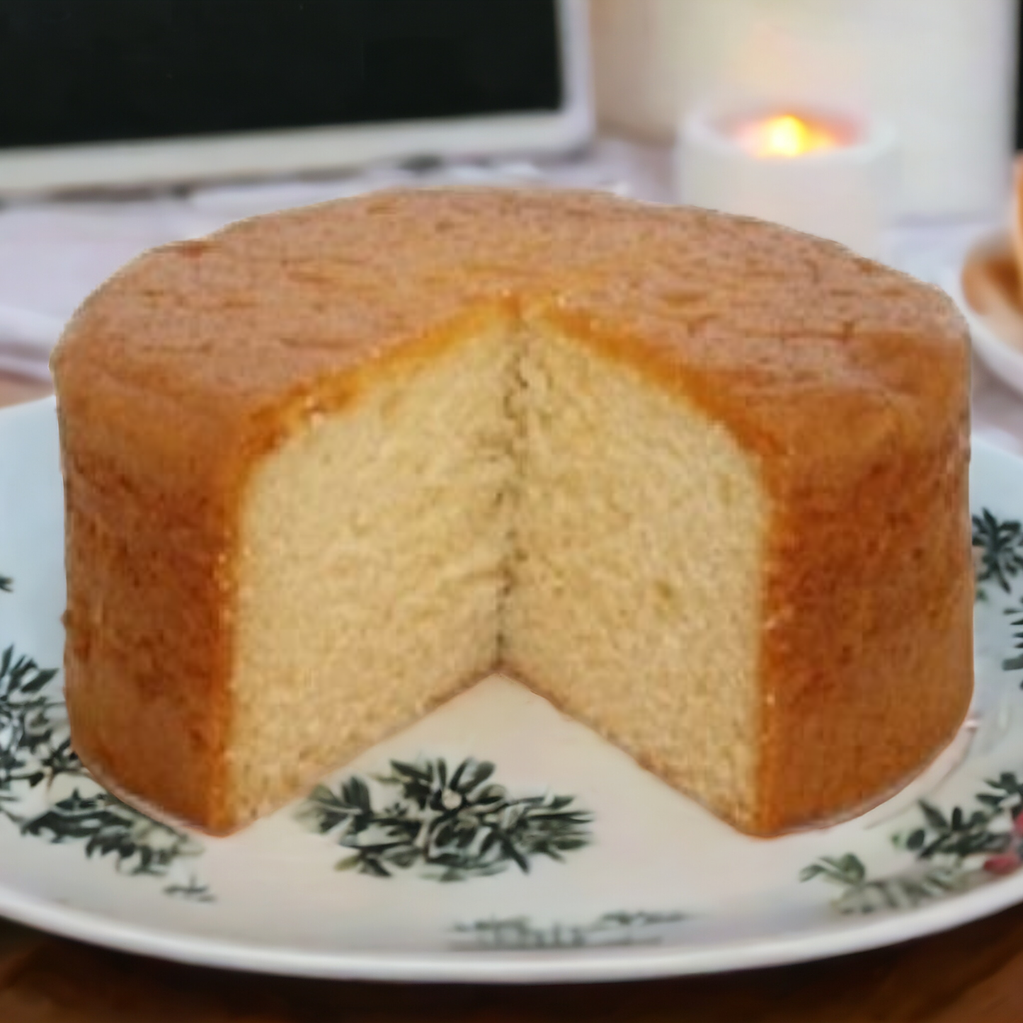 Round Handmade Lemon Sponge Cake